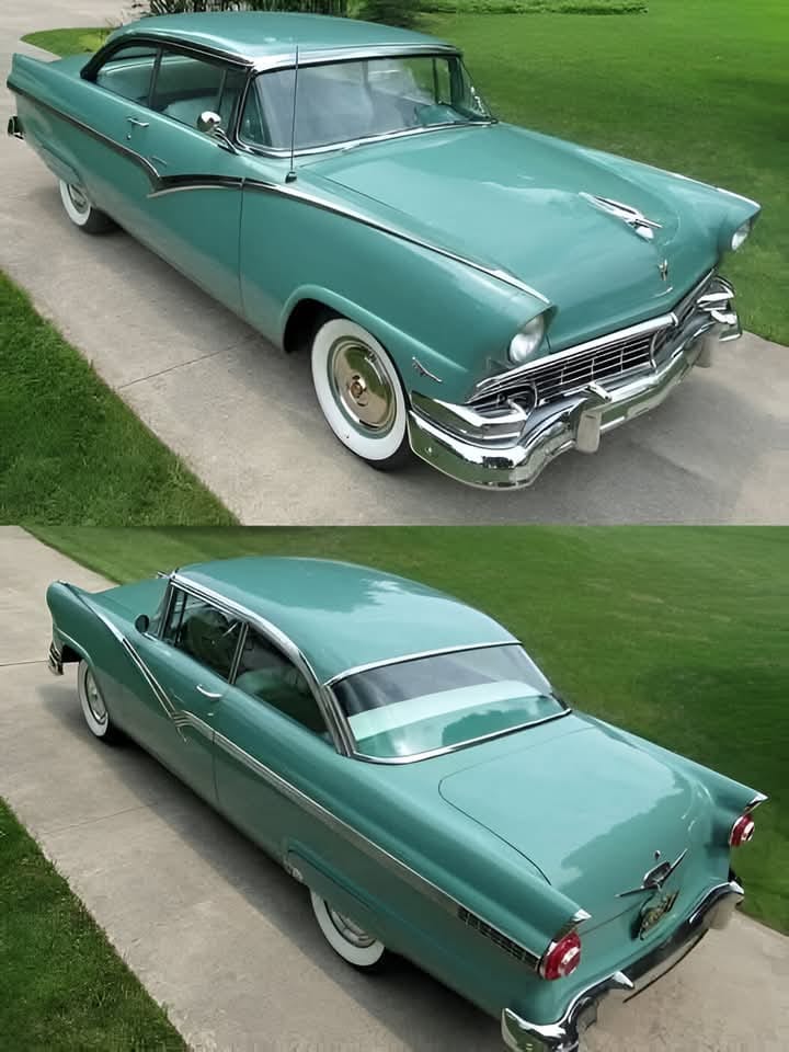 1956 FORD VICTORIA 2 DOOR HARDTOP BLUE AND WHITE CONTINENTAL KIT