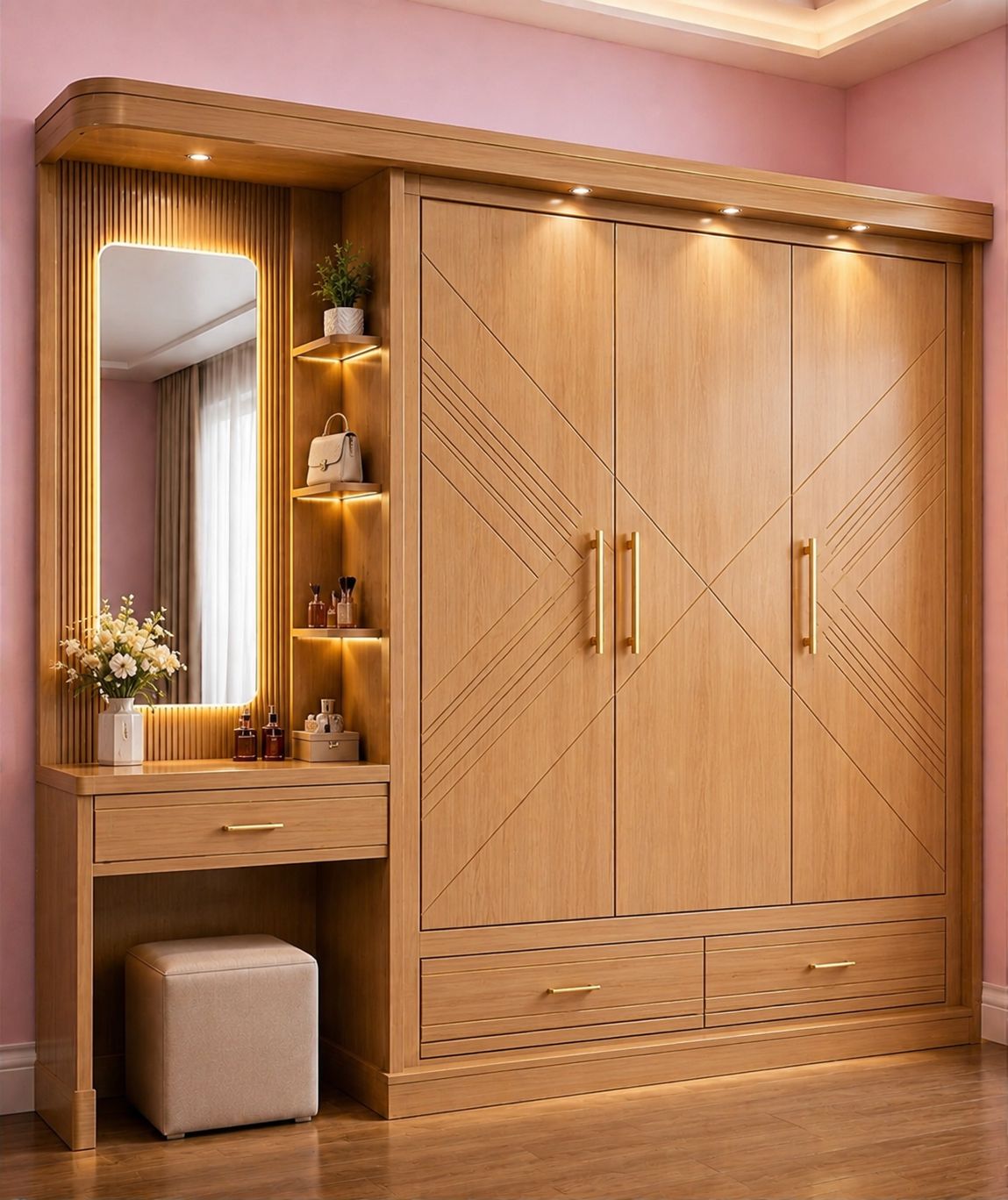 beautiful wardrobe with dressing table 🥰🌹🎉