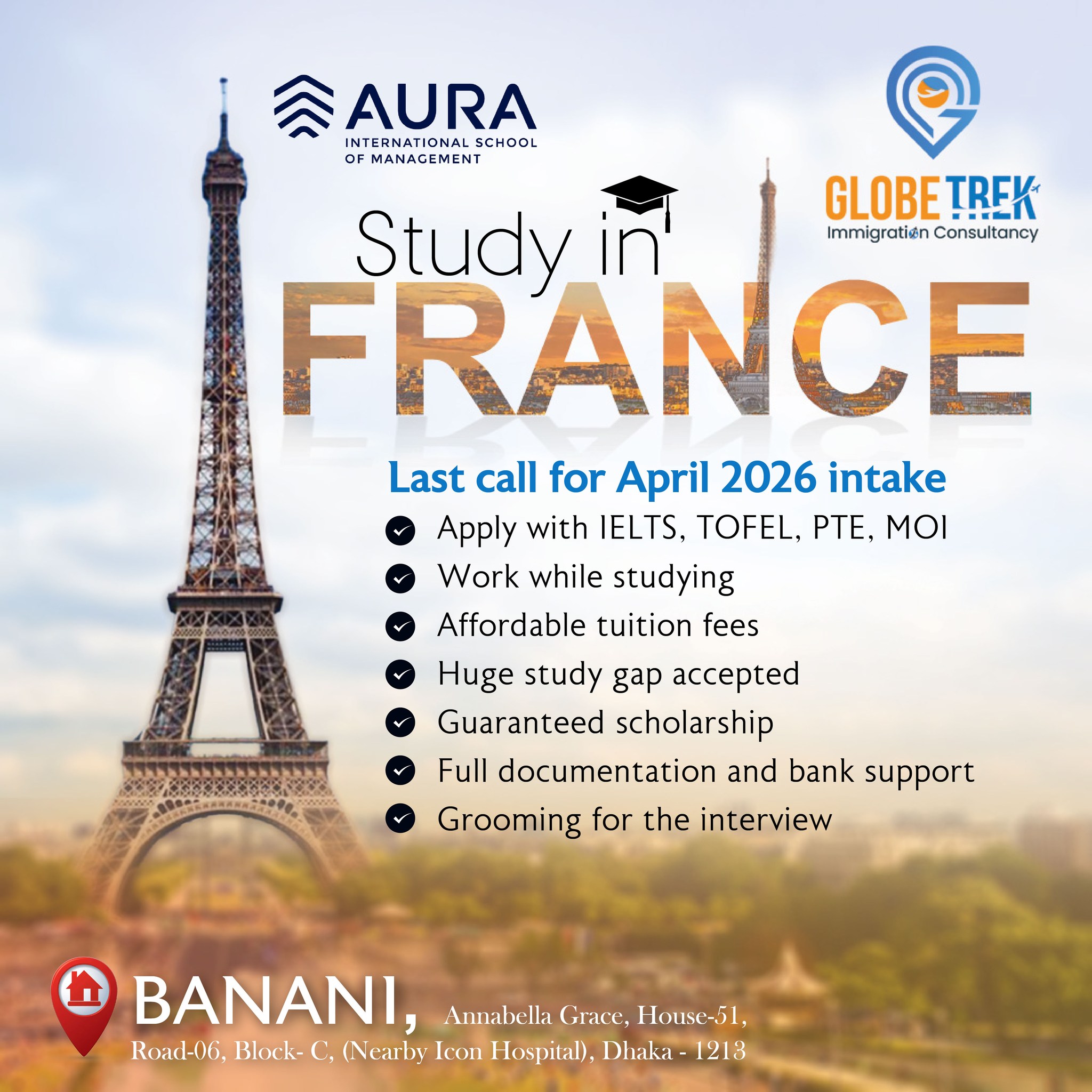 Globe - 🇫🇷 Study in FRANCE – Last Call for April 2026 Intake! 🎓 ...