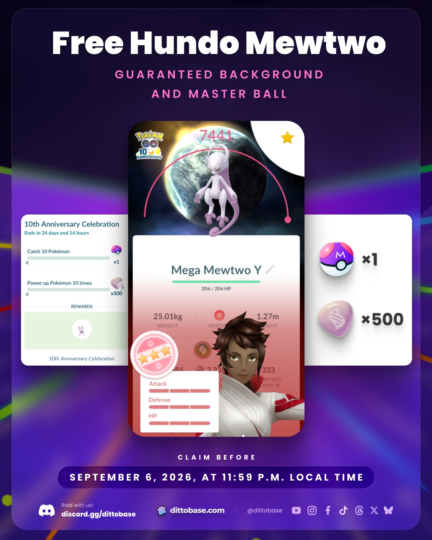 10th Anniversary Mewtwo Pokemon Go