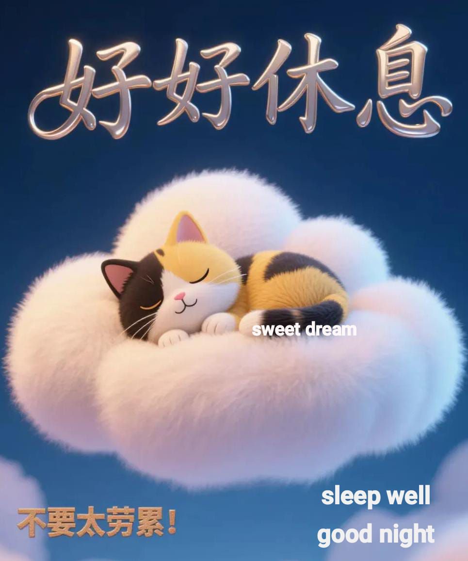 周日晚安 good night with sweet dream.
