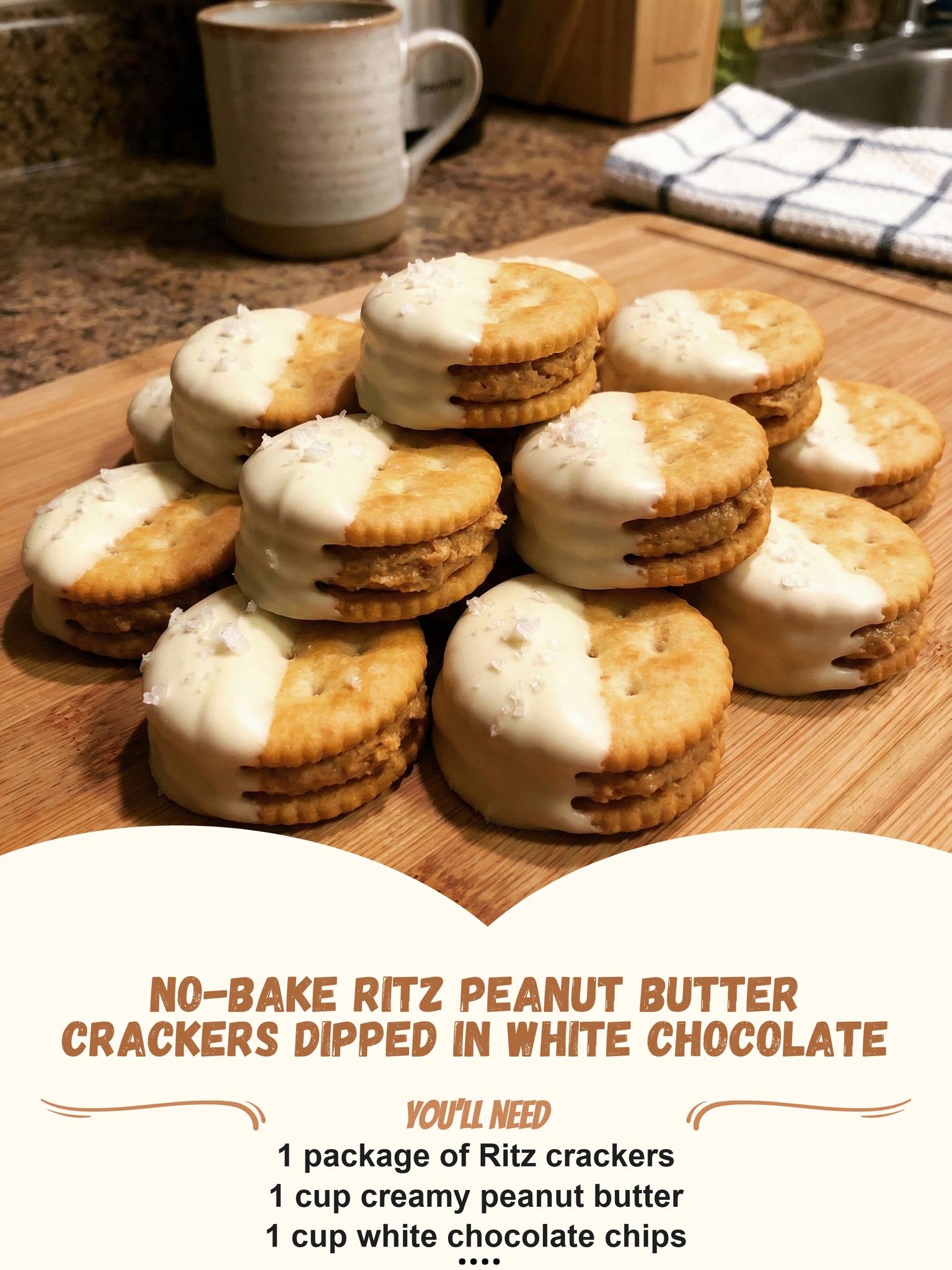 Scarlet - No-Bake Ritz Peanut Butter Crackers Dipped in White Chocolate ...