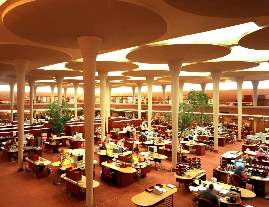 The Great Workroom in Frank Lloyd Wright's S.C. Johnson & Son