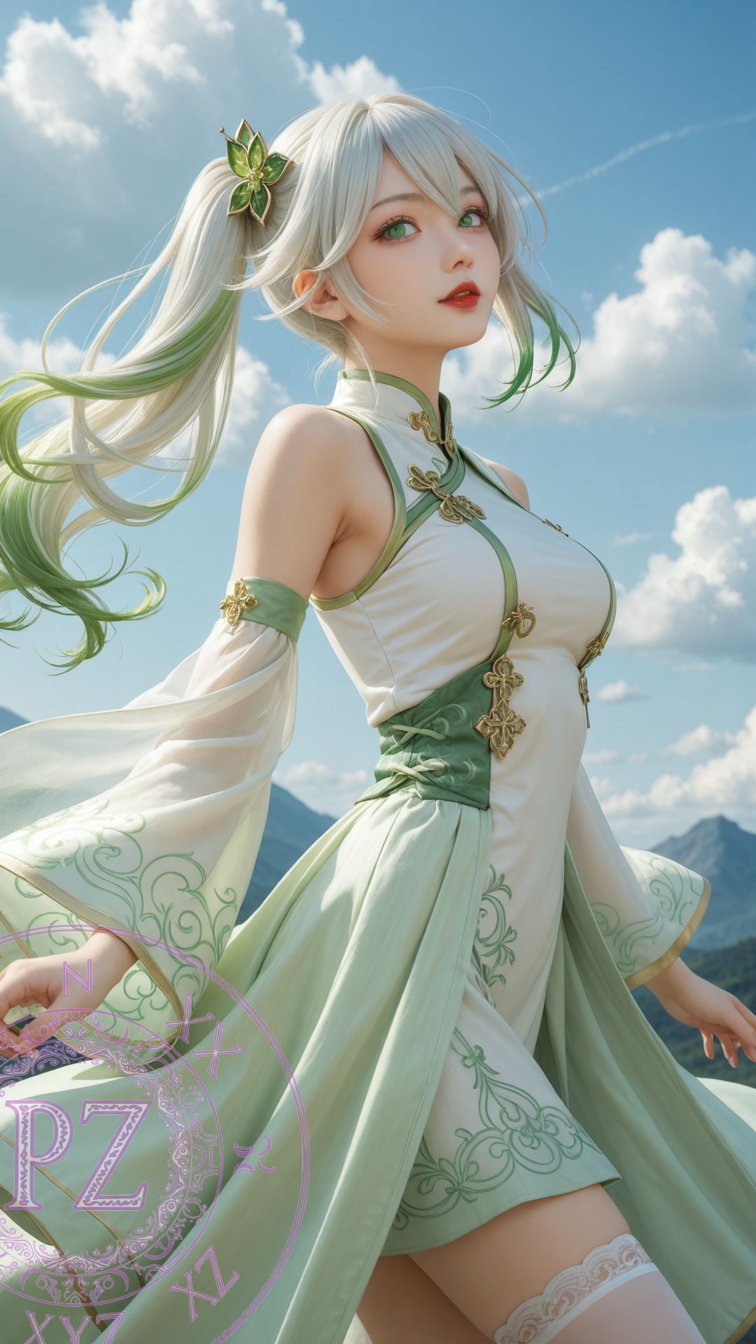 The Jade Phantom in the Clouds #aiartist #sexy #anime #aiart