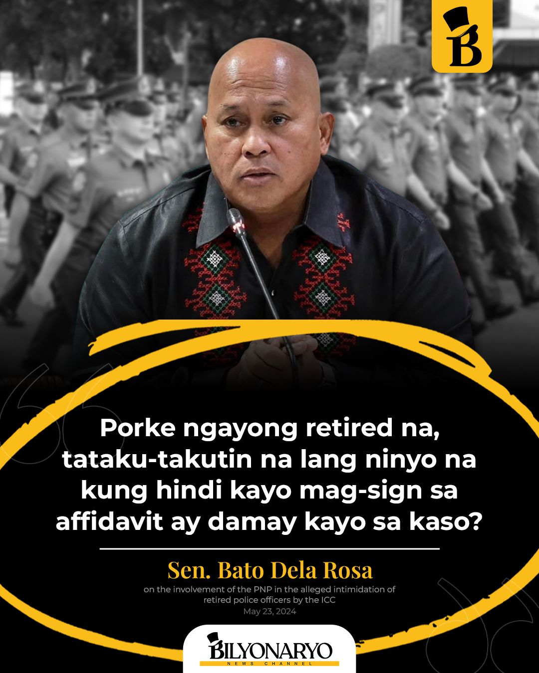 Bilyonaryo - BATO VS. ICC? Senator Ronald Dela Rosa plans to launch an ...
