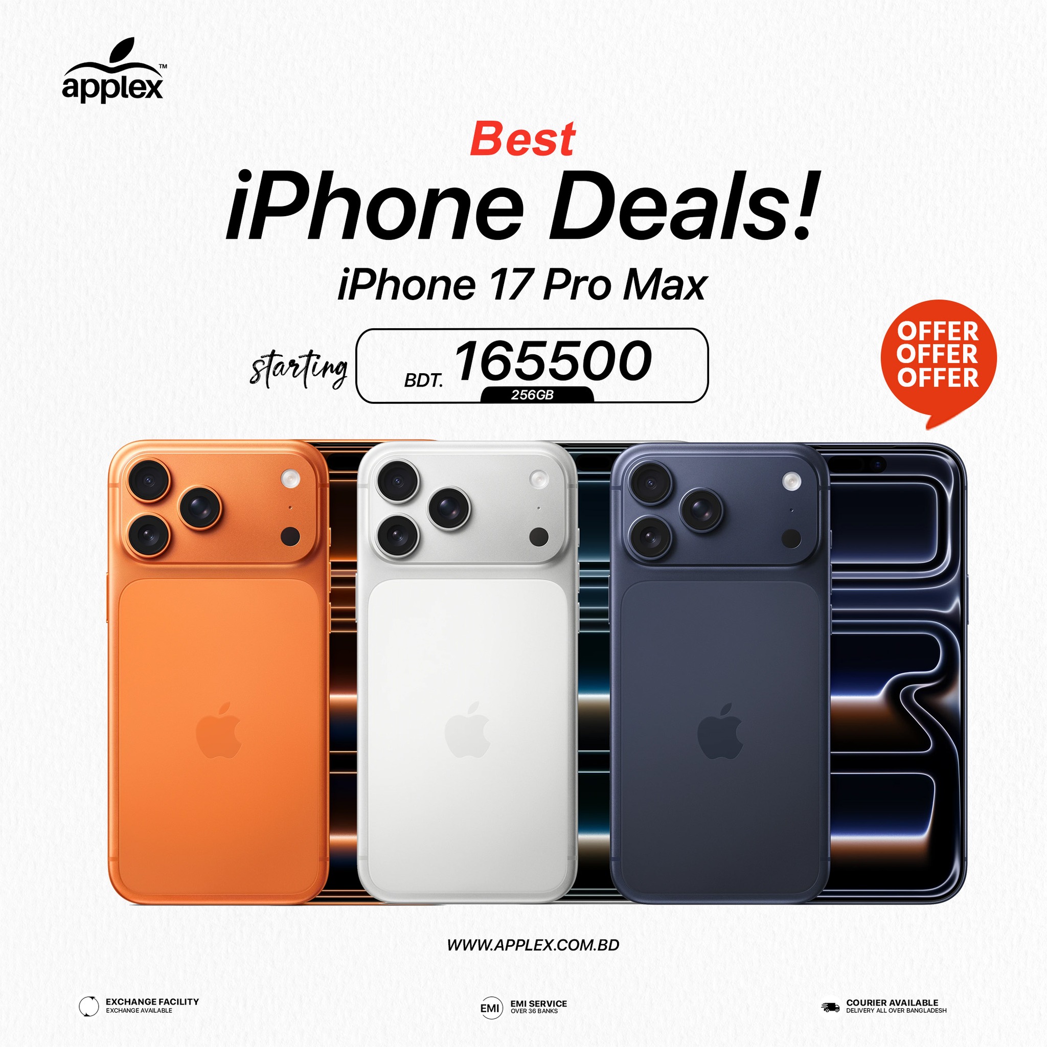 Applex - iPhone 17 Pro Max 256GB সেরা ডিল আর এক্সক্লুসিভ... | Facebook