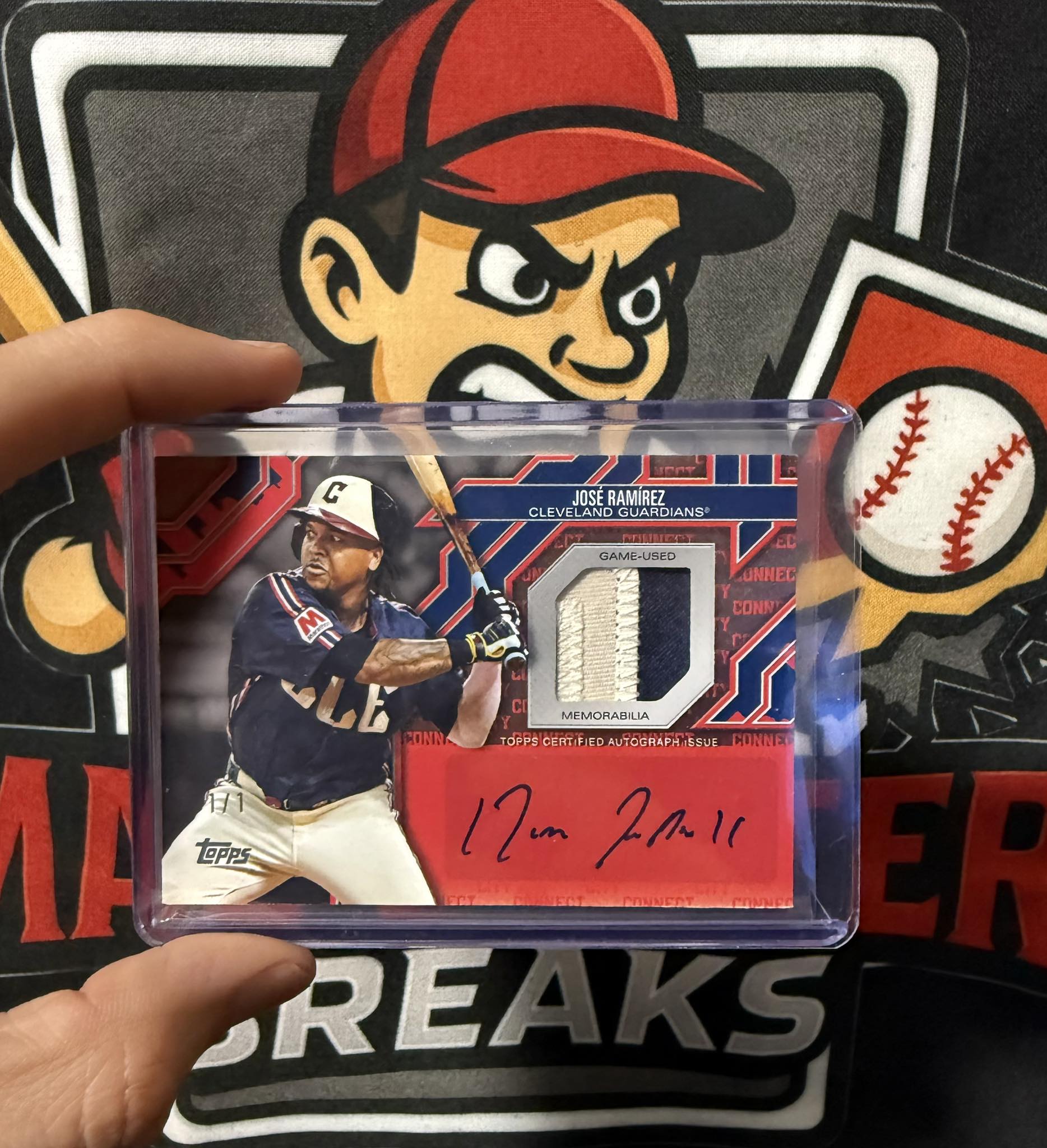 Jose Ramirez 2022 Topps Cosmic Chrome auto card