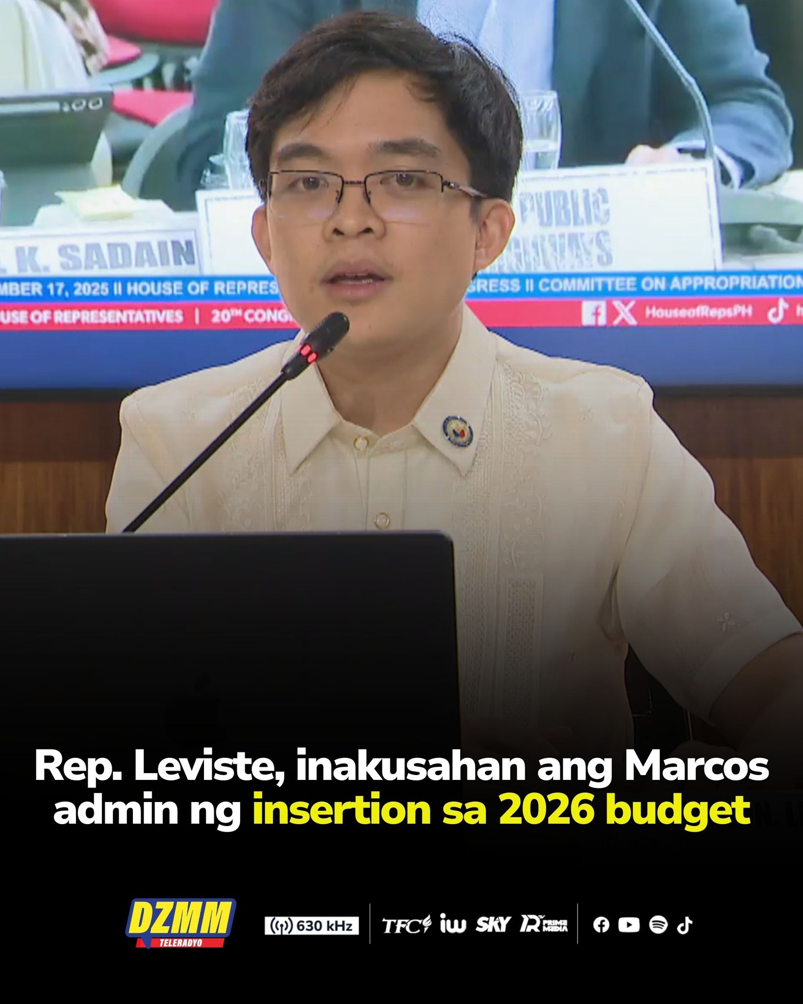 DZMM - Inakusahan ni Batangas 1st District Rep. Leandro Leviste ang ...