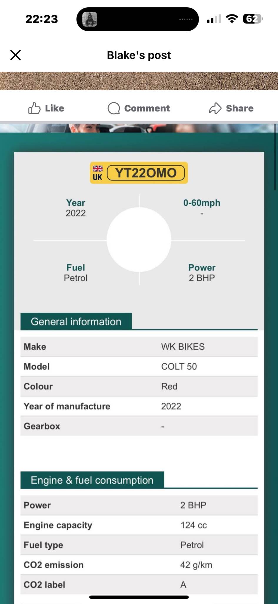 2022 WK Bikes colt 50 125cc swapped road legal - Motorcycles - Arnold ...