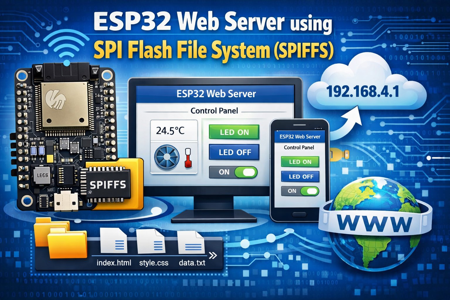 ESP32 ESP8266 For Beginner | ESP32 Web Server using SPI Flash File ...