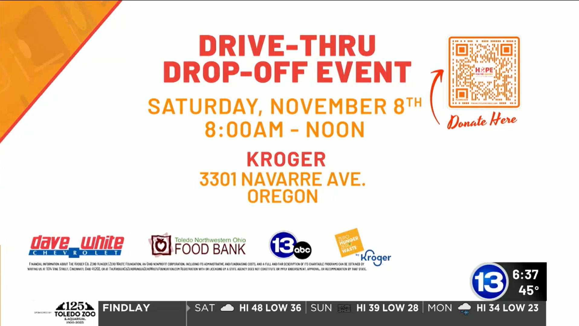 Alexandria - Hey Oregon! 👋 The 13abc Hope for the Hungry drive thru ...