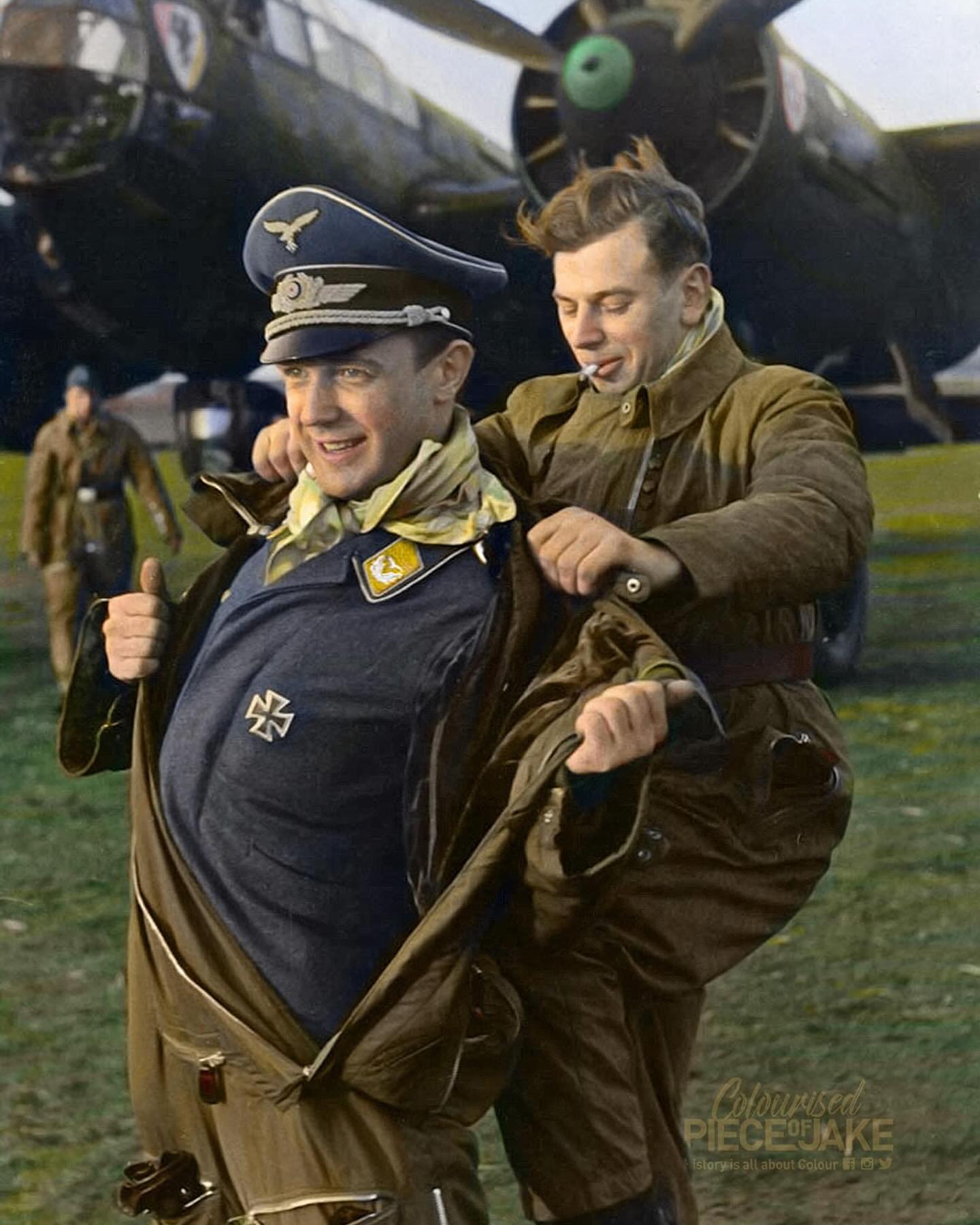 FOX - #Luftwaffe observer Lt. Heinz Riedel from Stab I./KG 30 gets out ...