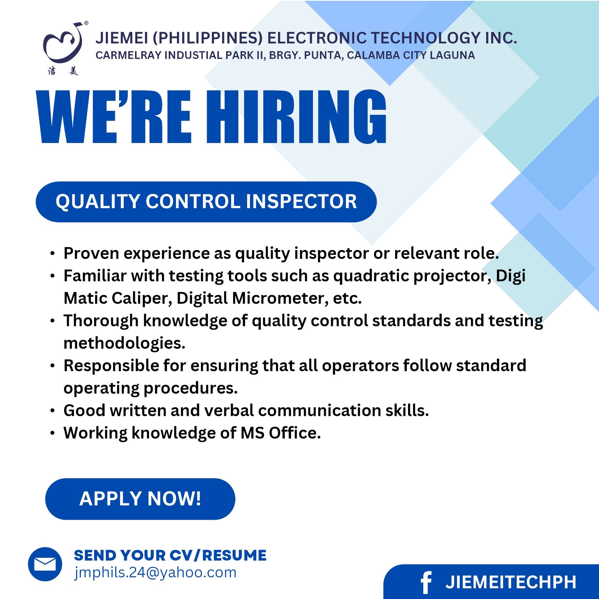 Jiemei Electronic Technology Inc. - Philippines | Calamba