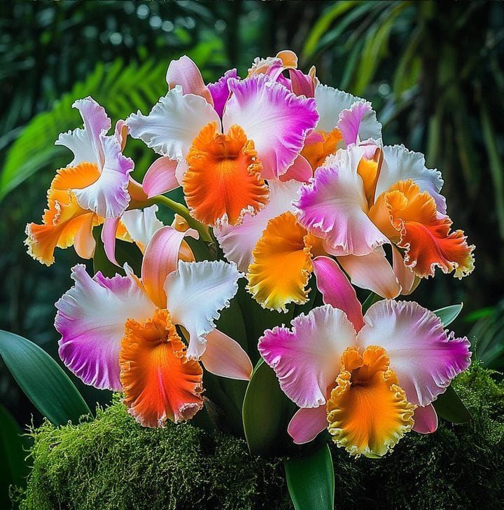 Barkeria 'Kathy' orchid hybrid with large purple flowers
