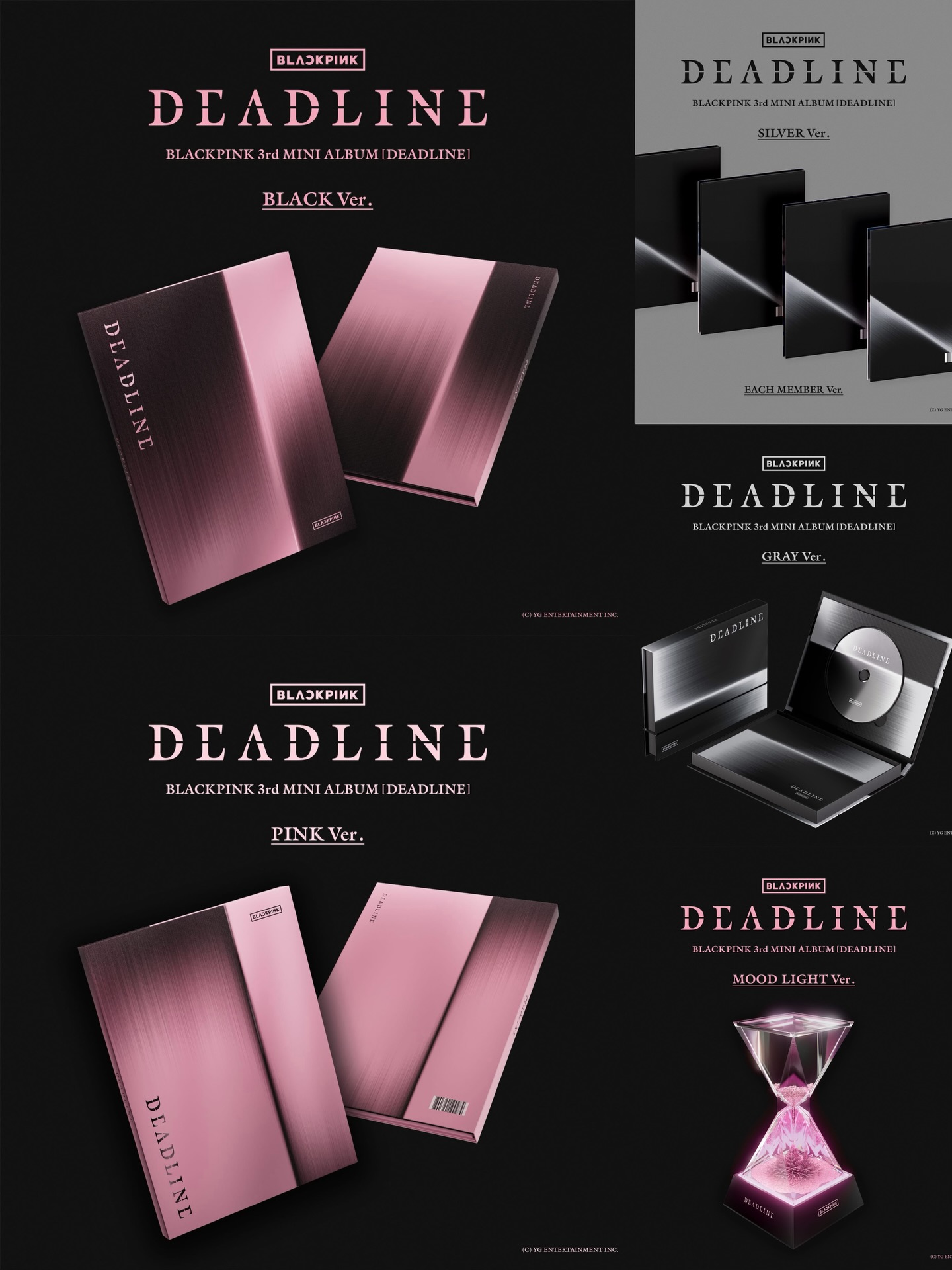 BLACKPINK 3rd MINI ALBUM [DEADLINE] BLACK Ver. PINK Ver. SILVER 