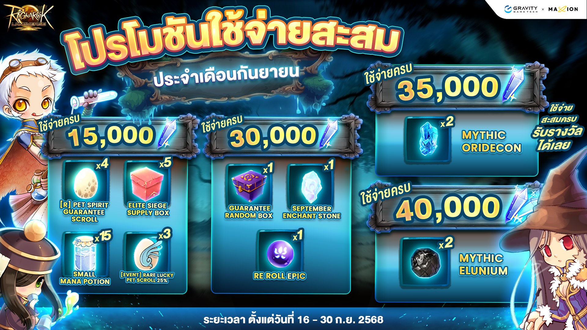 Ragnarok - 🌲 ประกาศโปรโมชันใช้จ่ายสะสม!! Step Spent Reward ประจำเดือน ...