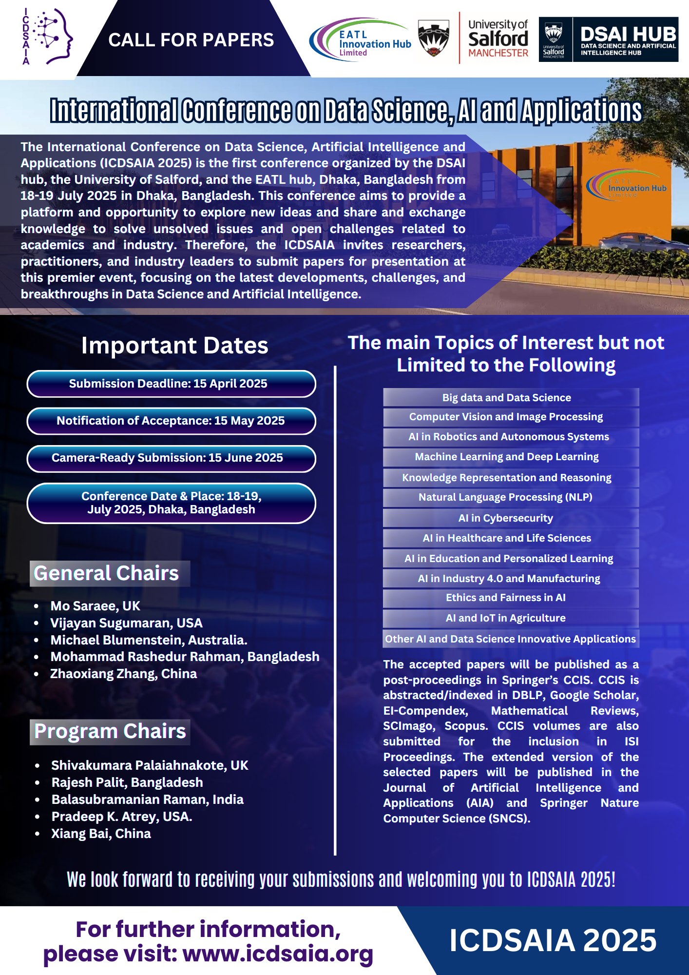 International Conference on Data Science, AI and Applications