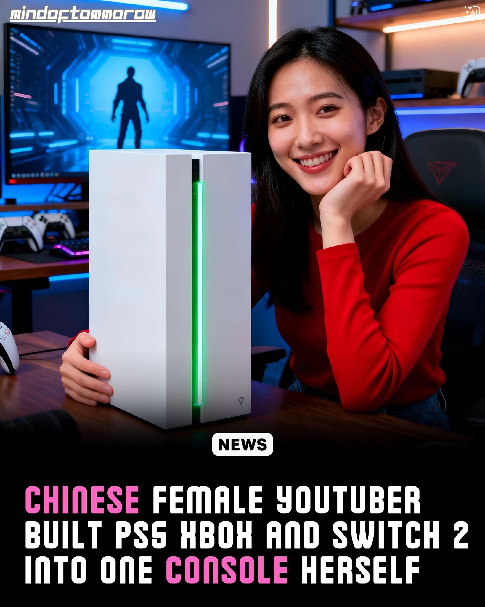 YouTuber xnzxnz has built a 3-in-1 console, merging a PS5