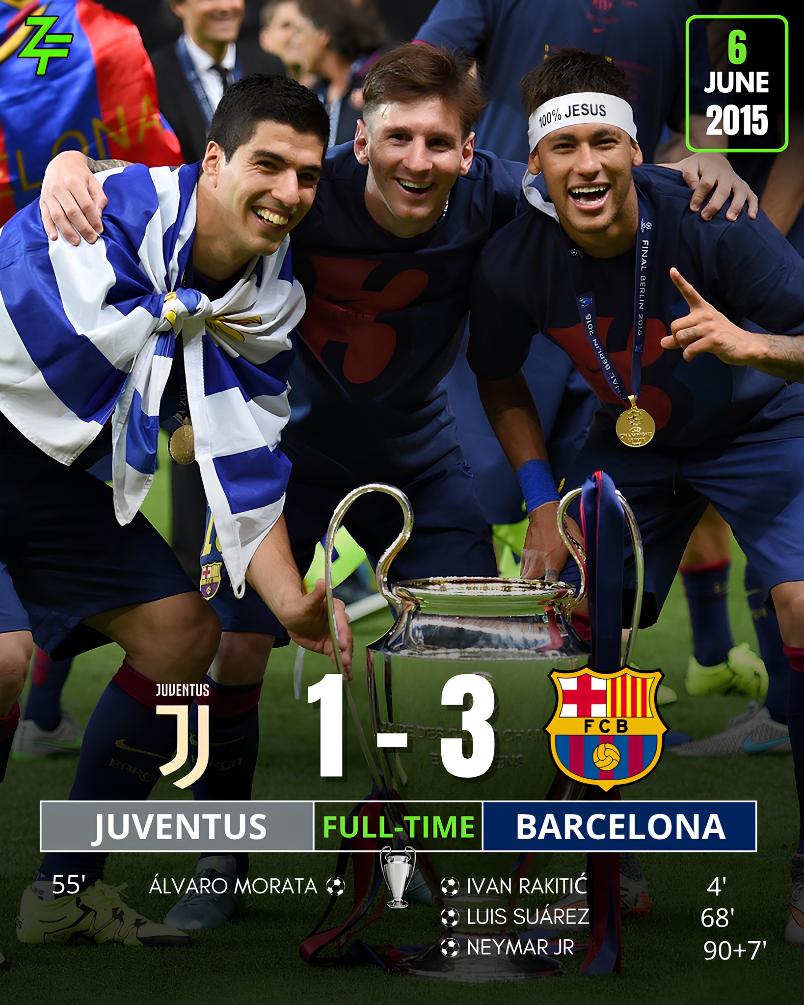 ON THIS DAY IN 2015, FC Barcelona beat Juventus 3-1 in the 