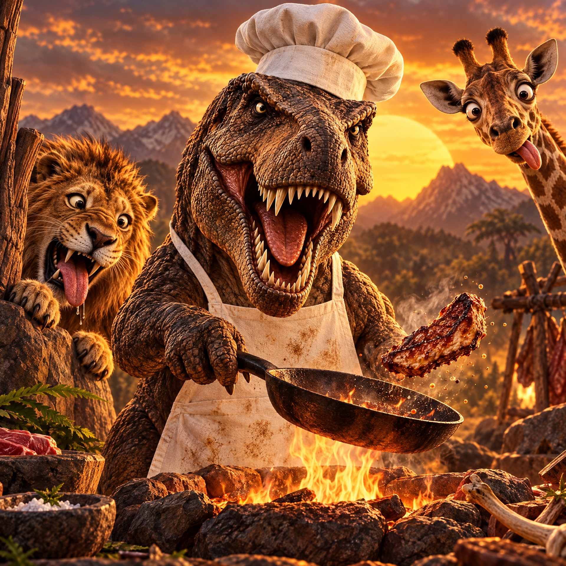 When the Lion Gets Hungry, Nobody Can Stop Him . The dinosaur was ...