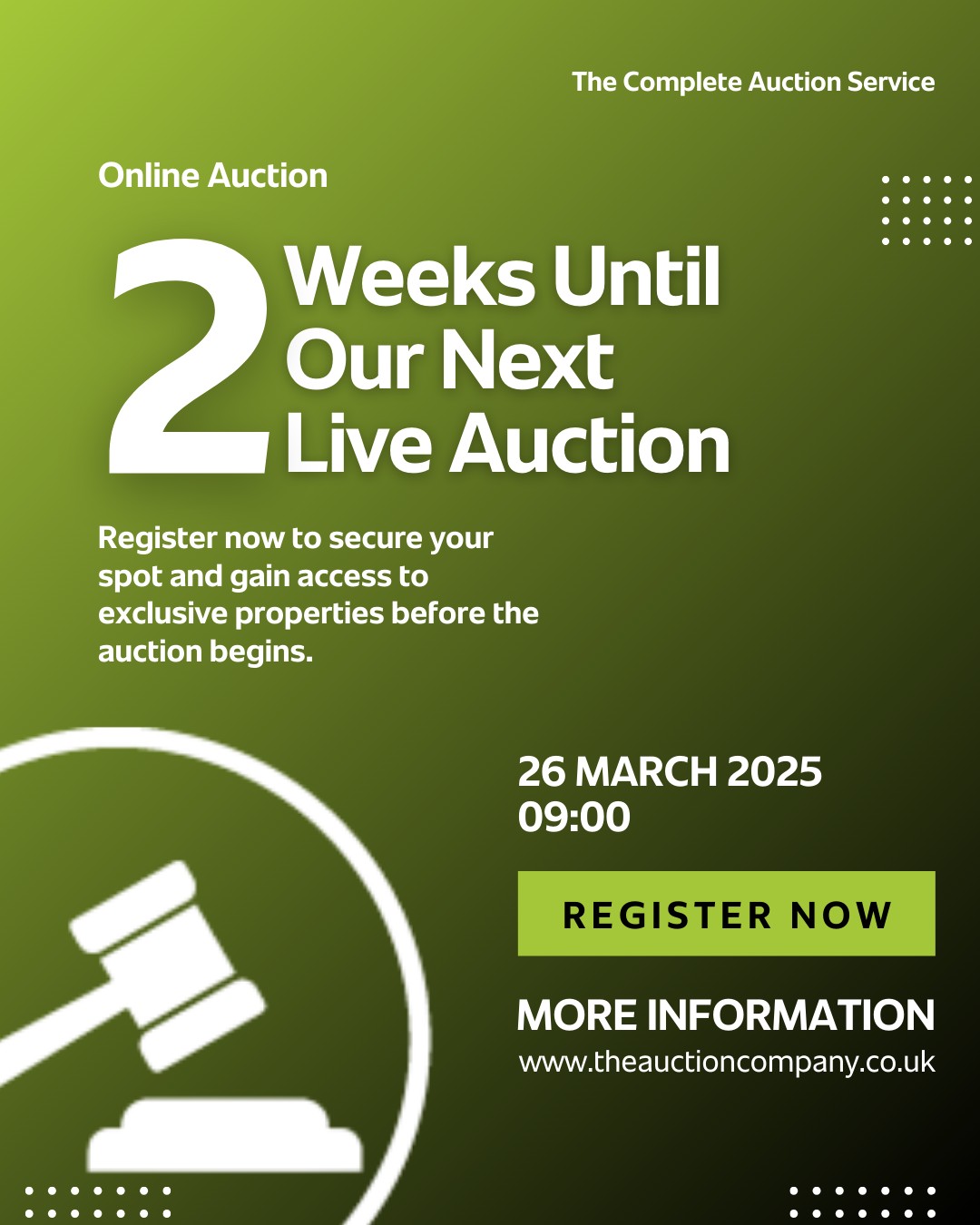 🚨 In just 2 weeks, our auction goes... - The Auction Company | Facebook