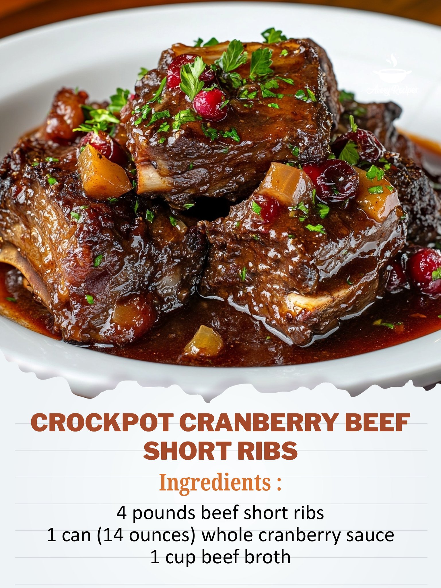 Avery Recipes - Crockpot Cranberry Beef Short Ribs Tender... | Facebook