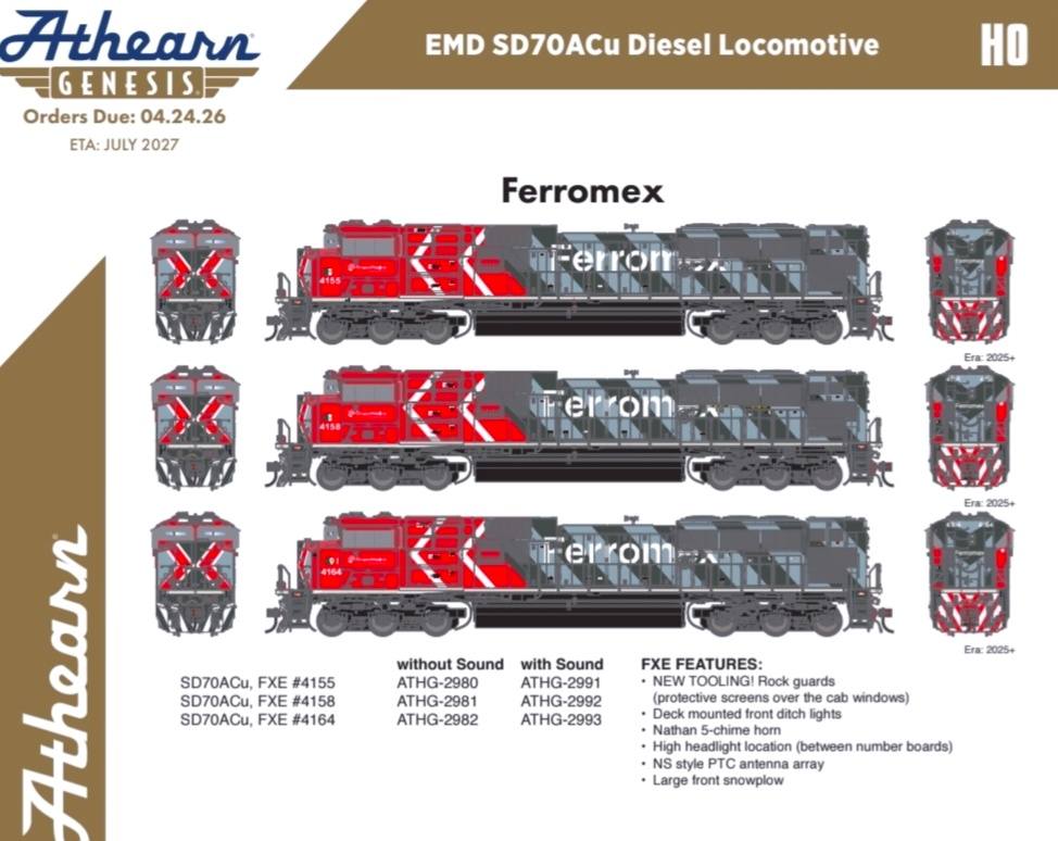 🚂🔥 Recién Anunciada 🔥🚂 Athearn acaba de anunciar la Ferromex