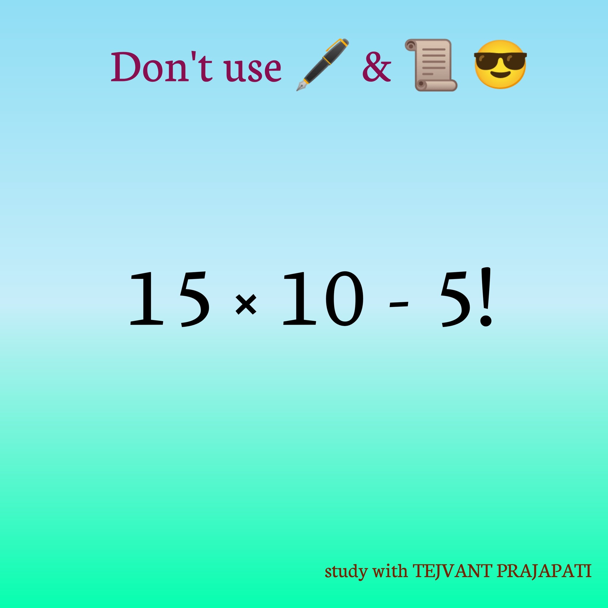 Math test with factorial problems