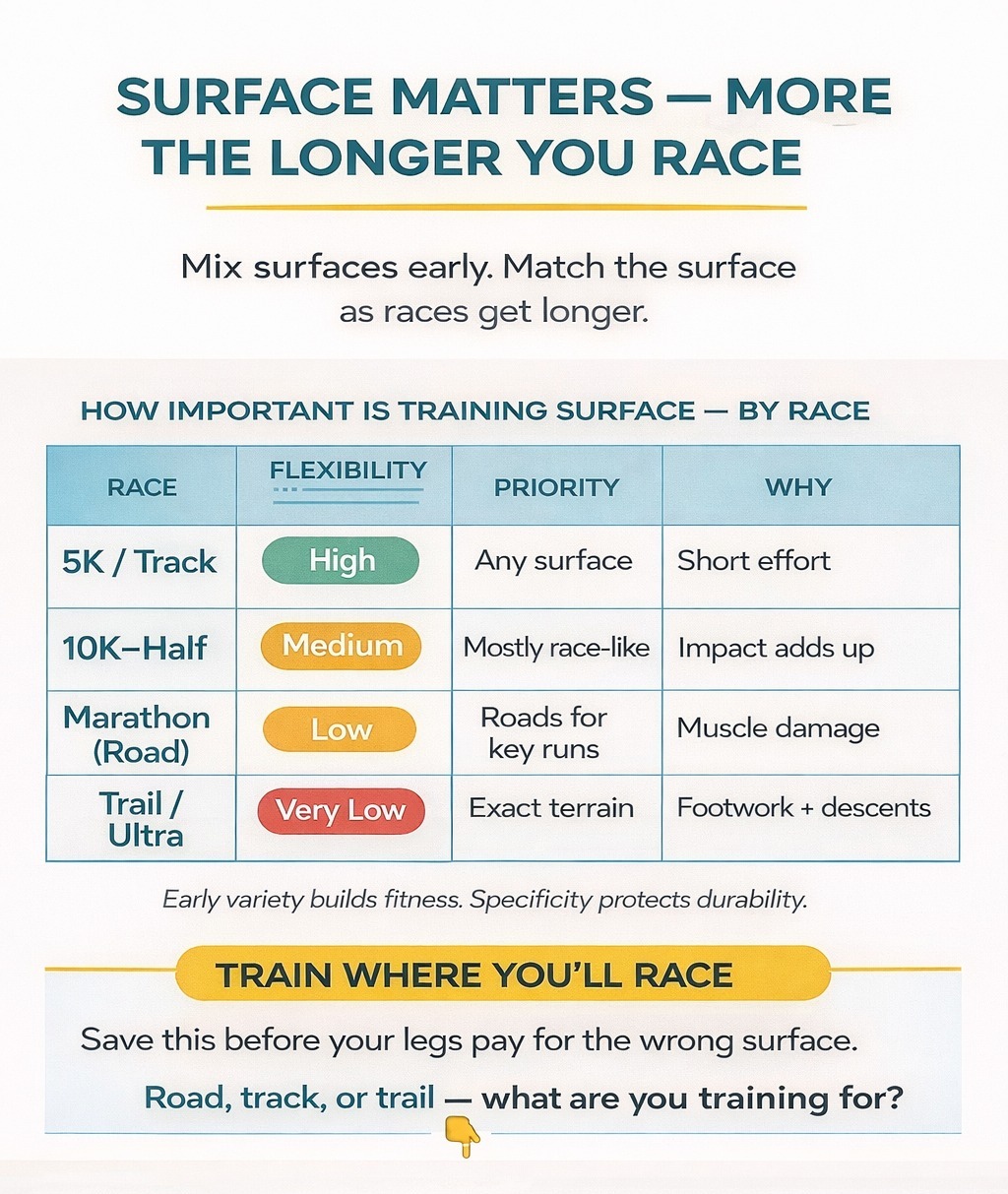 The Runners - Short races forgive surface mismatch. Long races don’t ...