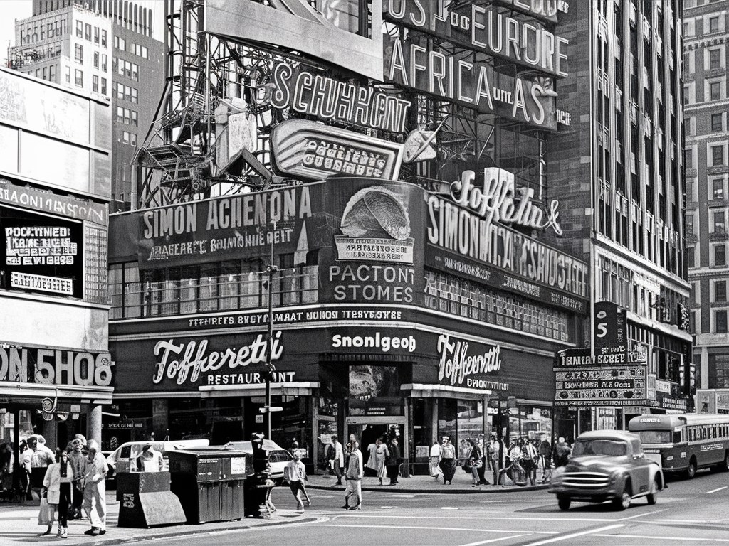 Times Square 1958 Kodachrome Slide Found Treasure