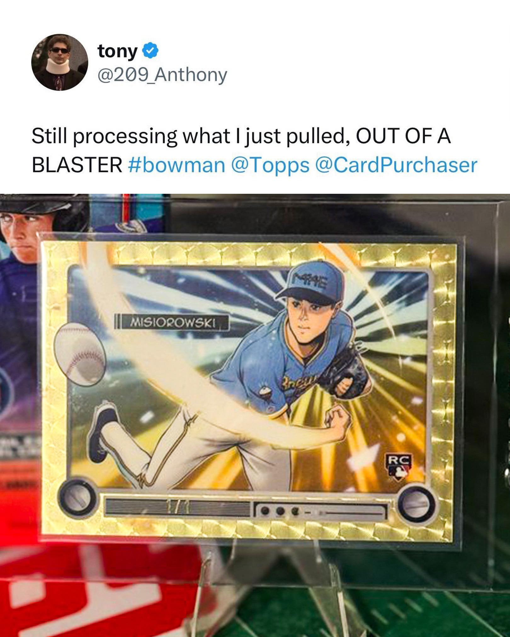JUST PULLED: 1-of-1 Jacob Misiorowski Anime Rookie Card ?? (via 