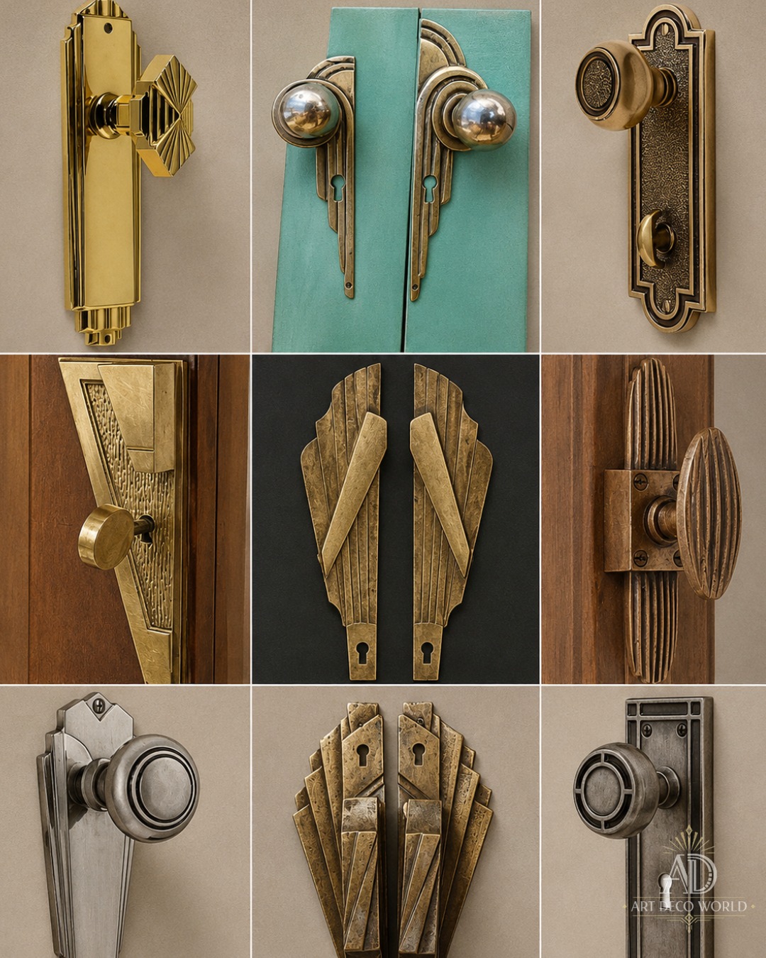 Art Deco door hardware sets from Sargent Durex