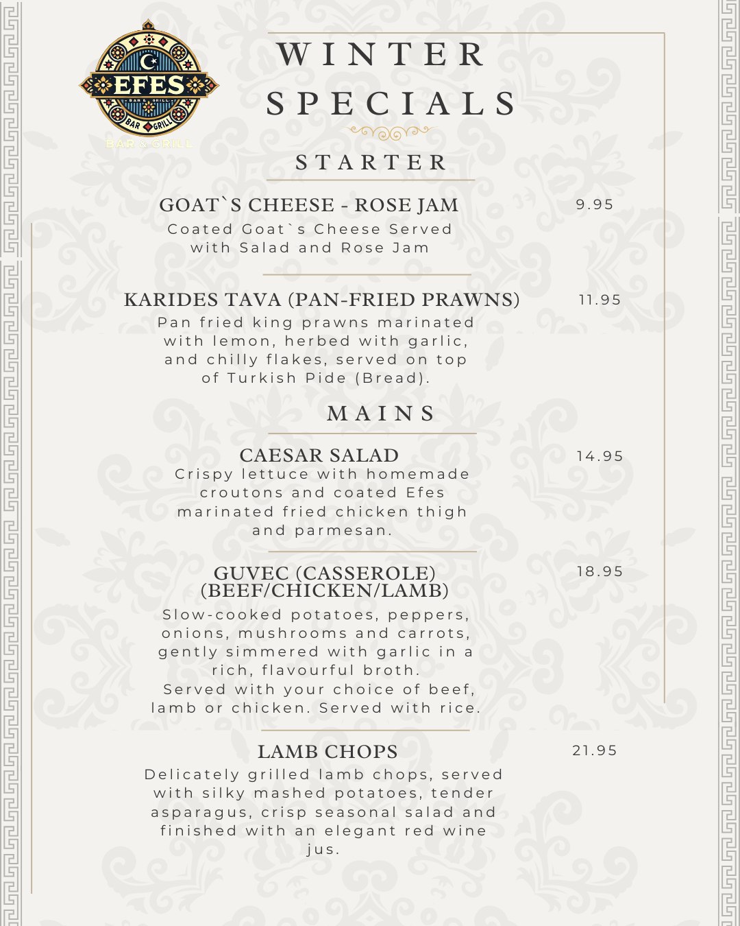 Our New Menu Is Here ... - Efes Bar & Grill by Maturo | Facebook