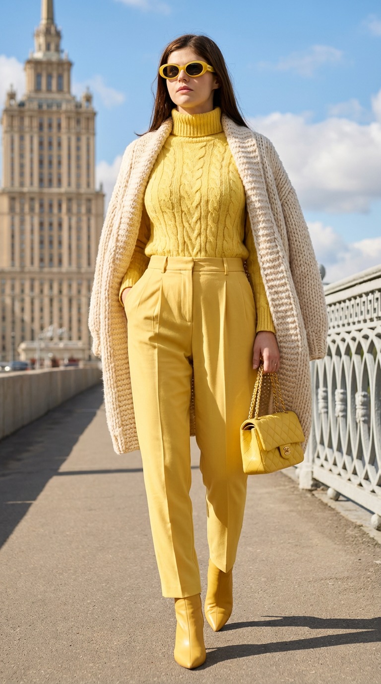 AI - A high-fashion, full-body street style photograph shot from a low ...
