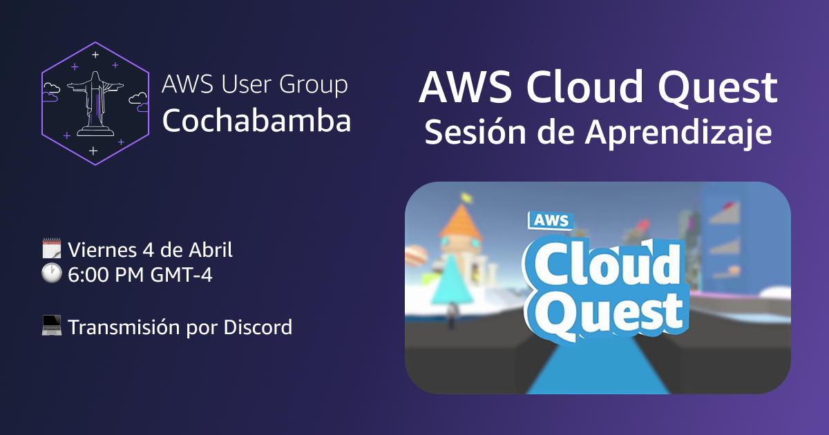 AWS - 🌥️🚀 ACOMPAÑANOS EN ESTA SESIÓN DE APRENDIZAJE DE AWS CLOUD QUEST ...