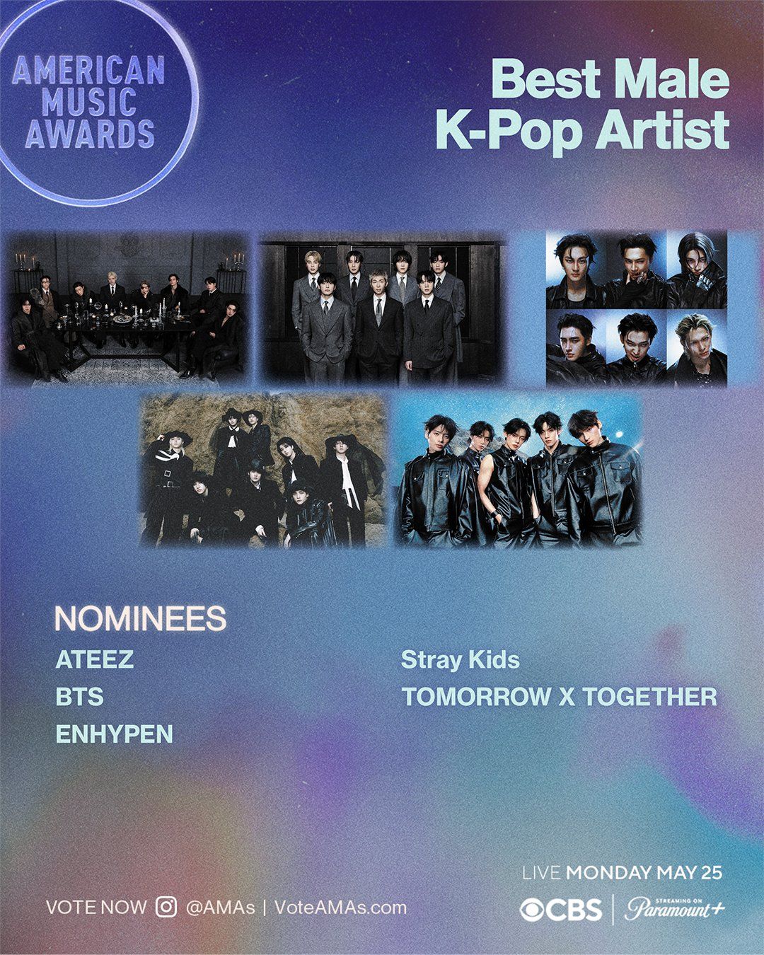 BTS is nominated for BEST MALE KPOP ARTIST at AMAs 2026