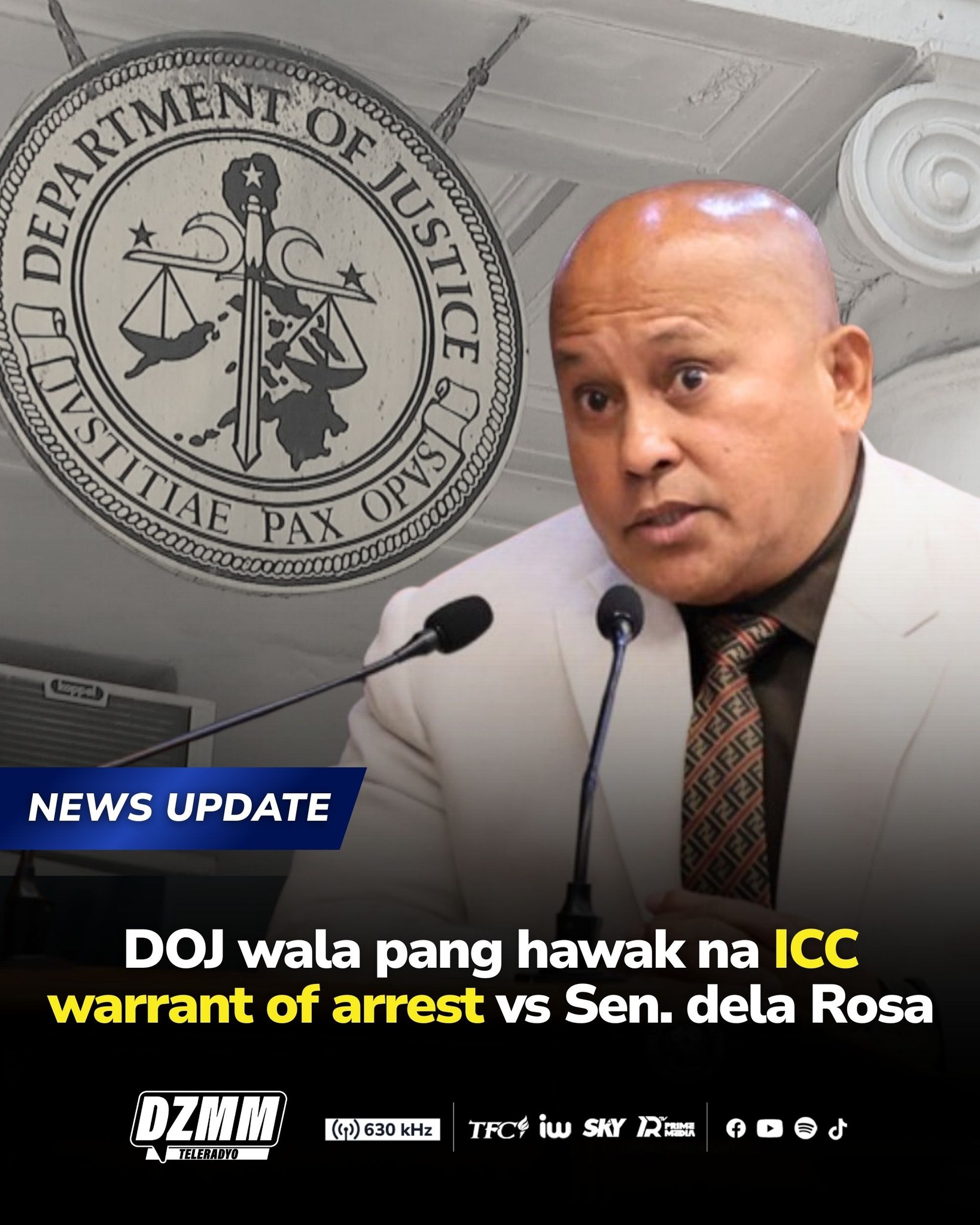 DZMM - Wala pang hawak ang DOJ na warrant of arrest mula sa ...