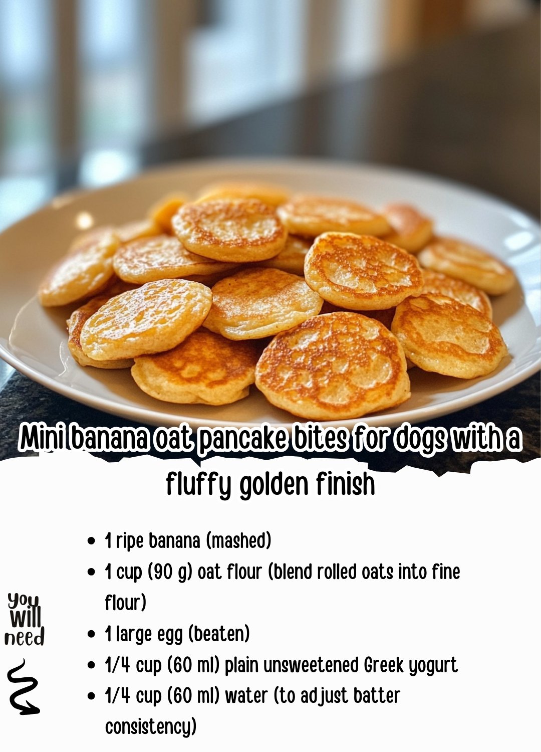 View of Homemade dog food recipes | Mini banana oat pancake bites for dogs with ...