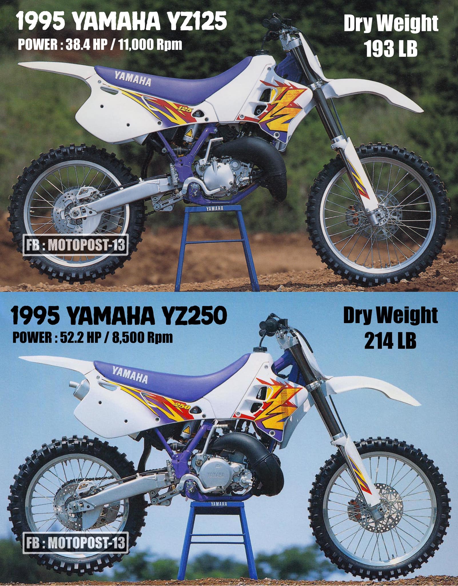 1995 Yamaha YZ125 & 1995 Yamaha YZ250🔥 *power at the crank