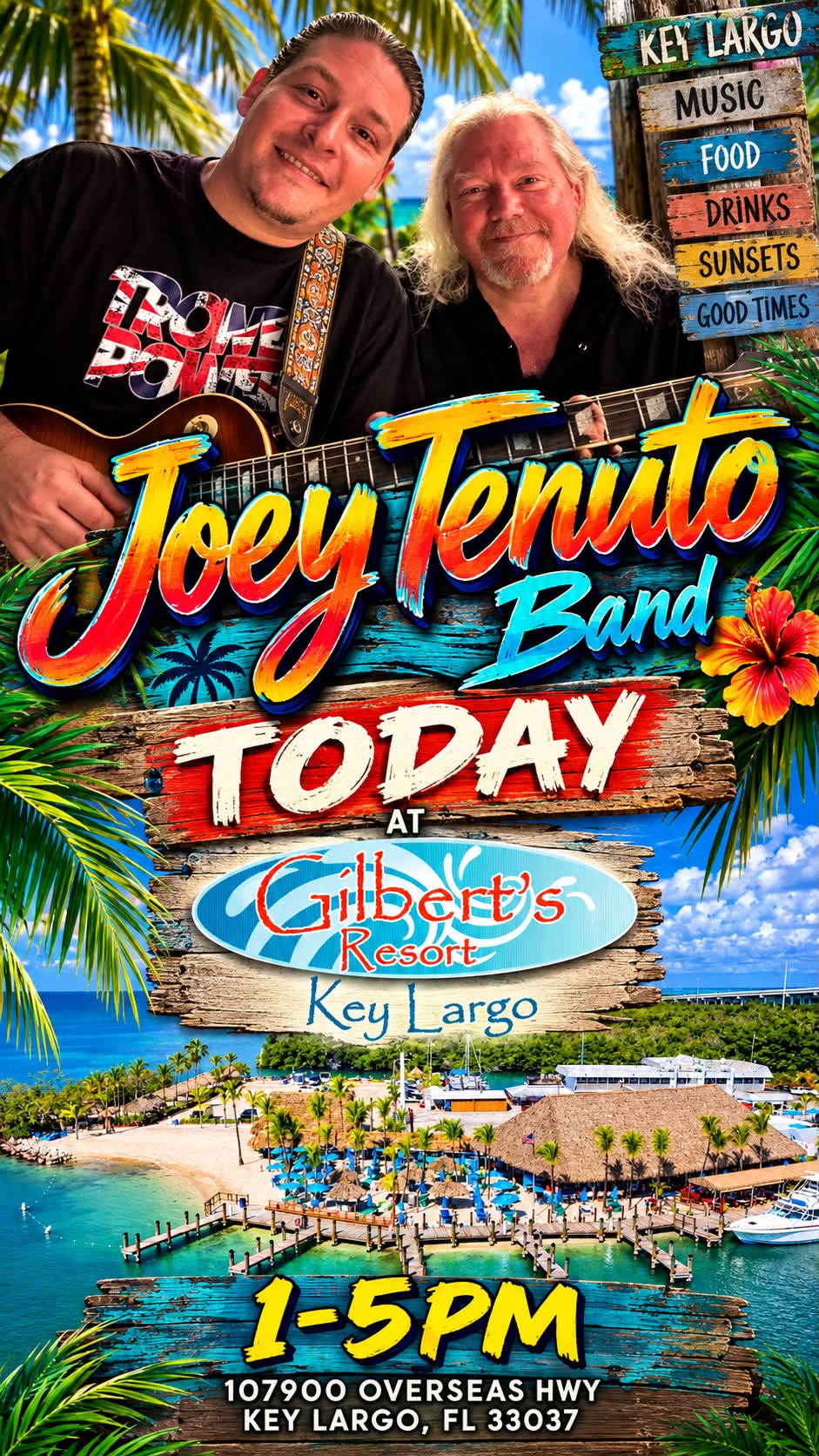 Joey Tenuto Band live at Gilbert's Resort in Key Largo, FL today
