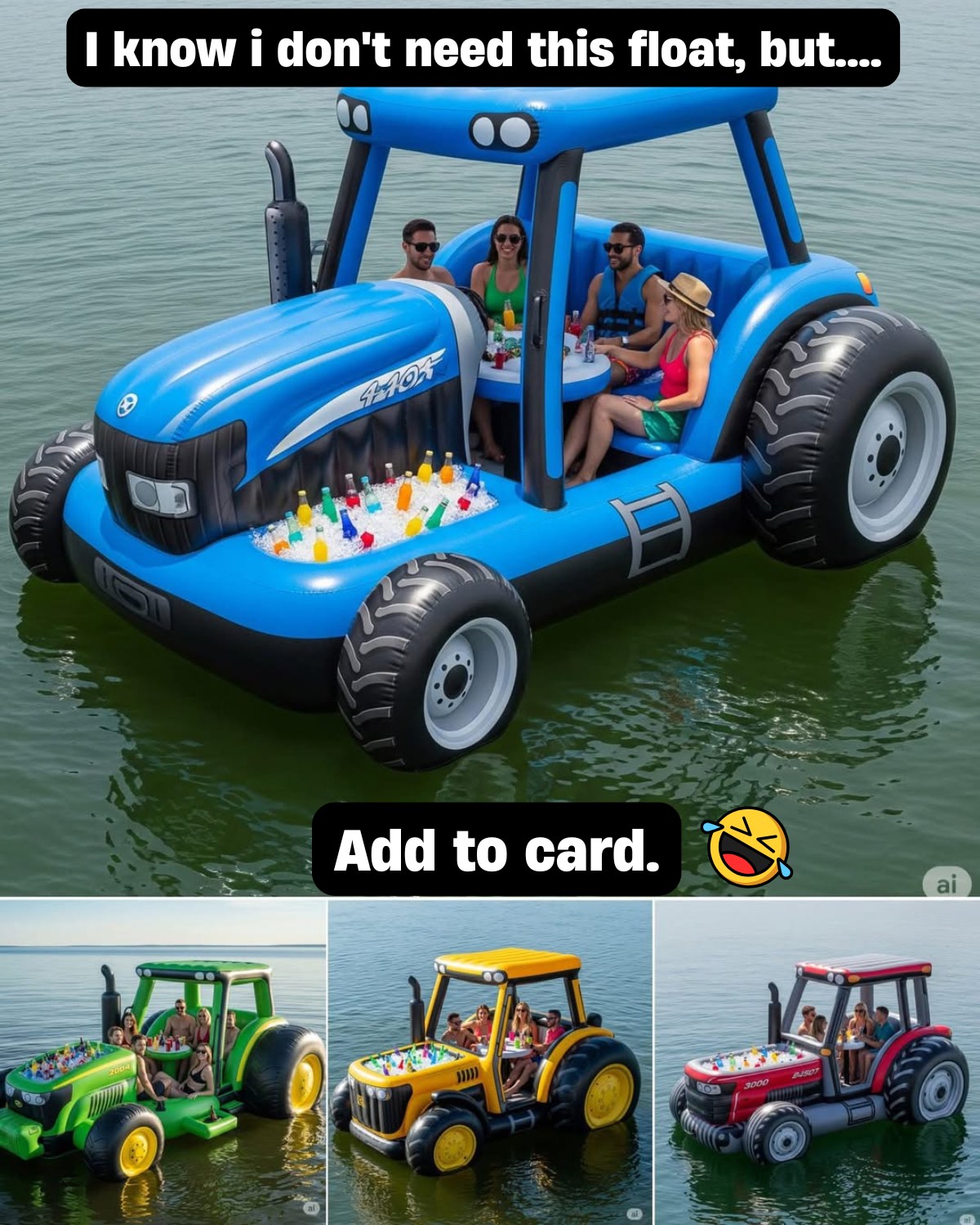 Design - Giant Inflatable Tractor Lake Floats! 😂🥶 | Facebook