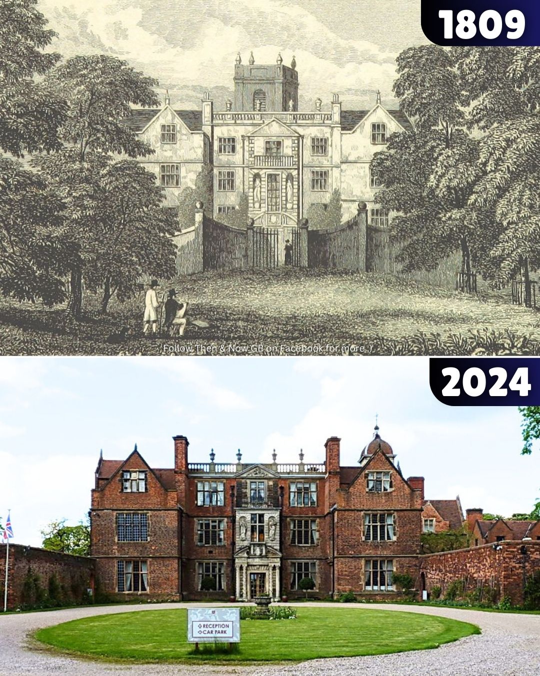 Then - Here's how Castle Bromwich Hall, a fine Jacobean mansion, looked ...