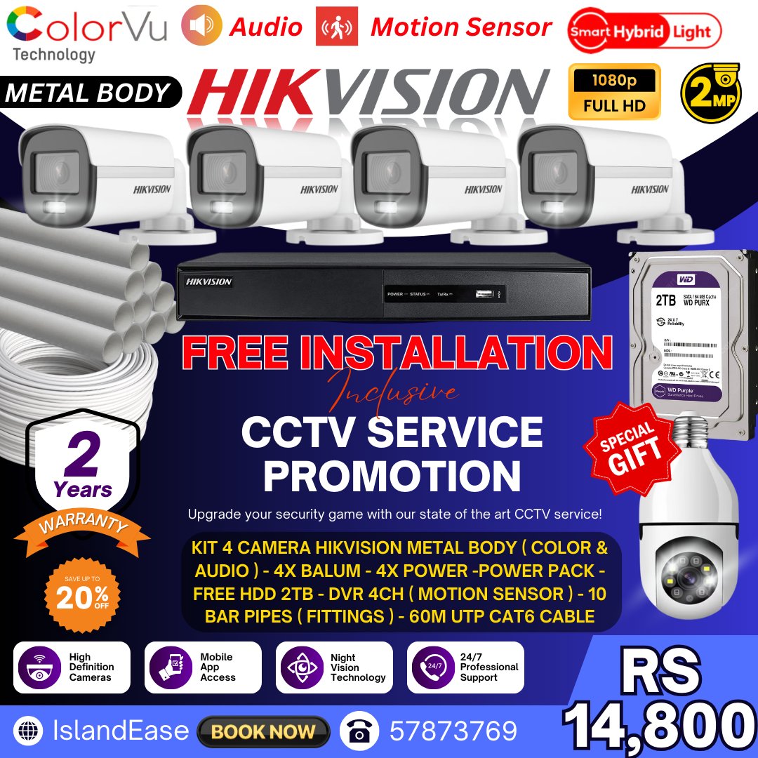IslandEase - 🚨 BIG PROMO – COMPLETE HIKVISION SECURITY KIT... | Facebook
