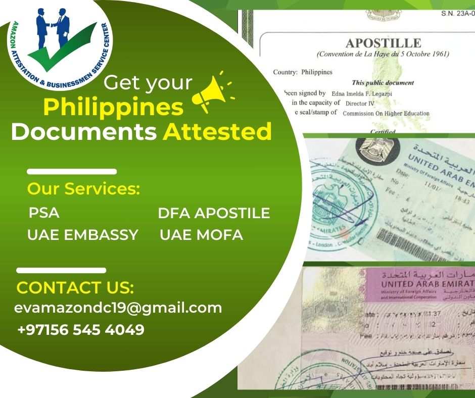 Al - Philippines Document Attestation at Al Qouz Attestation and ...