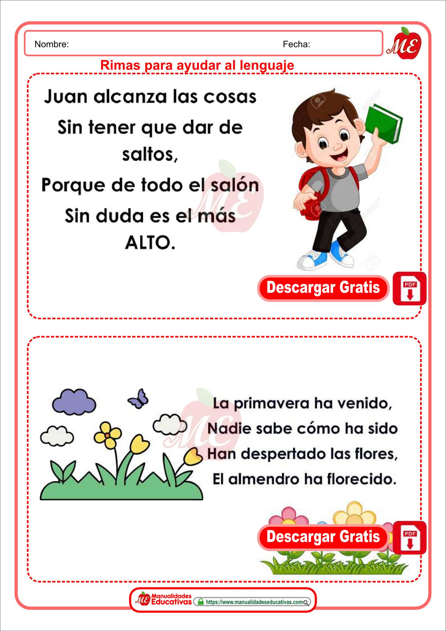 Materiales - 30 LECTURAS CORTAS CON RIMAS PARA NIÑOS. ⭕️LECTURAS ...