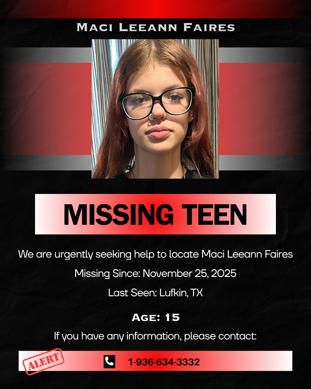 MissingInusa - 💔 Missing Child Alert – Maci Leeann Faires – Missing ...