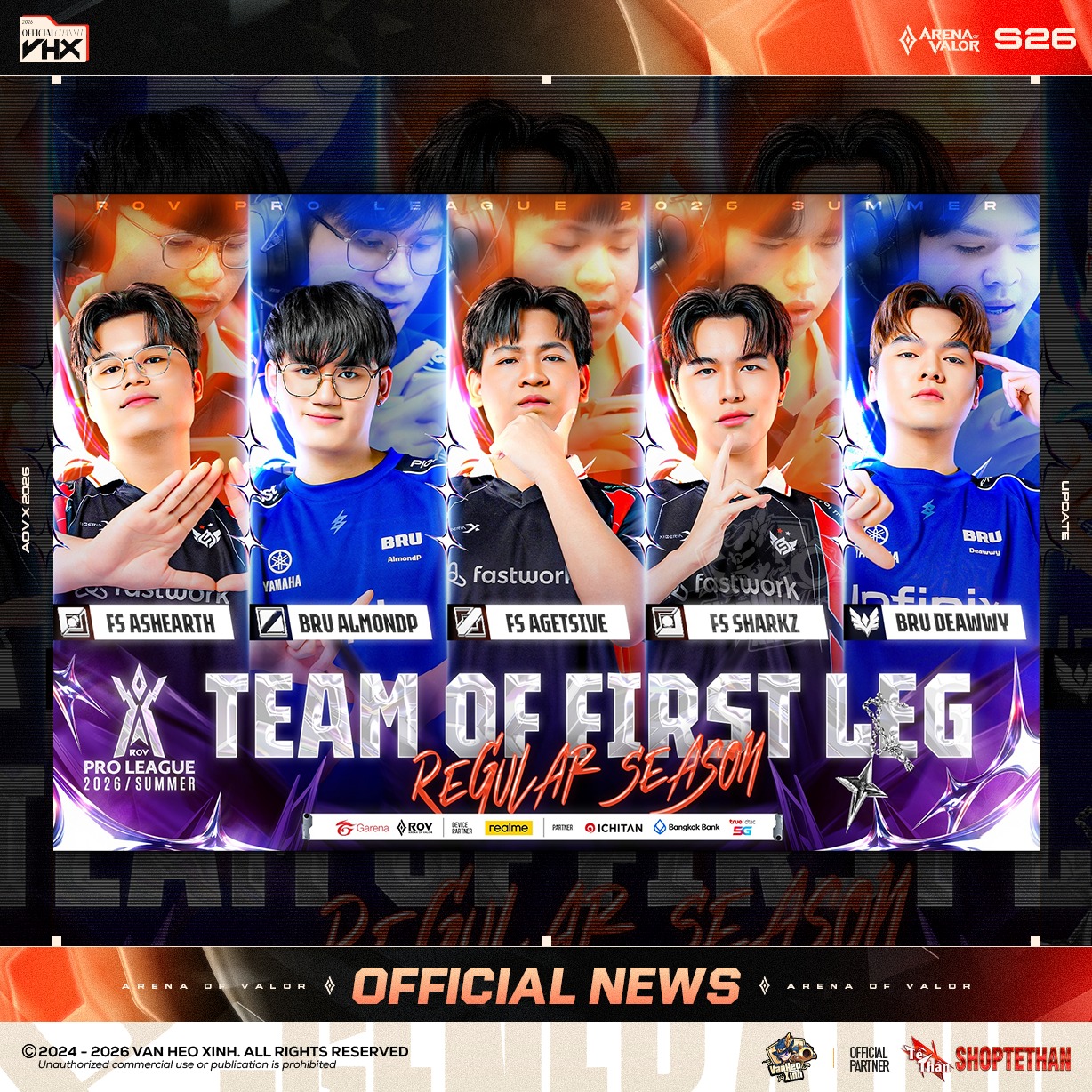 Van - Line up xuất sắc nhất lượt đi gọi tên: 🔹 DSL : FS AshEarth 🔹 JG ...