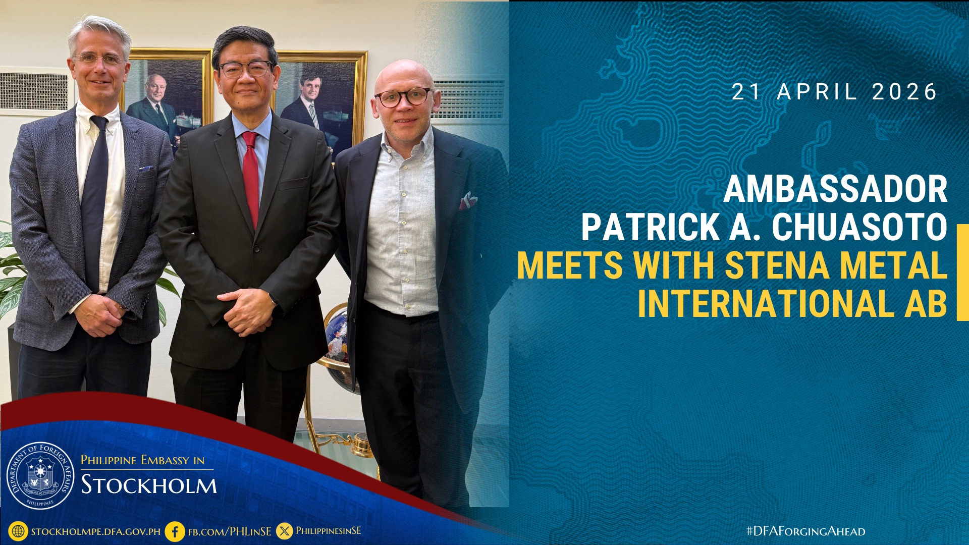 LOOK] AMBASSADOR PATRICK A. CHUASOTO MEETS WITH STENA METAL INTERNATIO