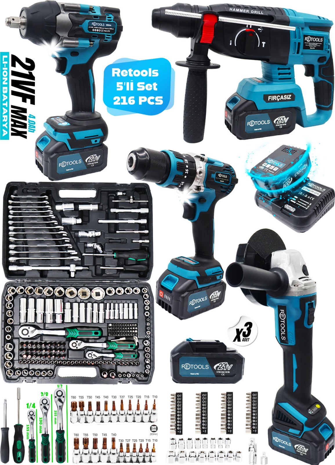 RETOOLS 5'Lİ SET 800 NM'Lİ 4'LÜ SET +... - Canza marketing | Facebook