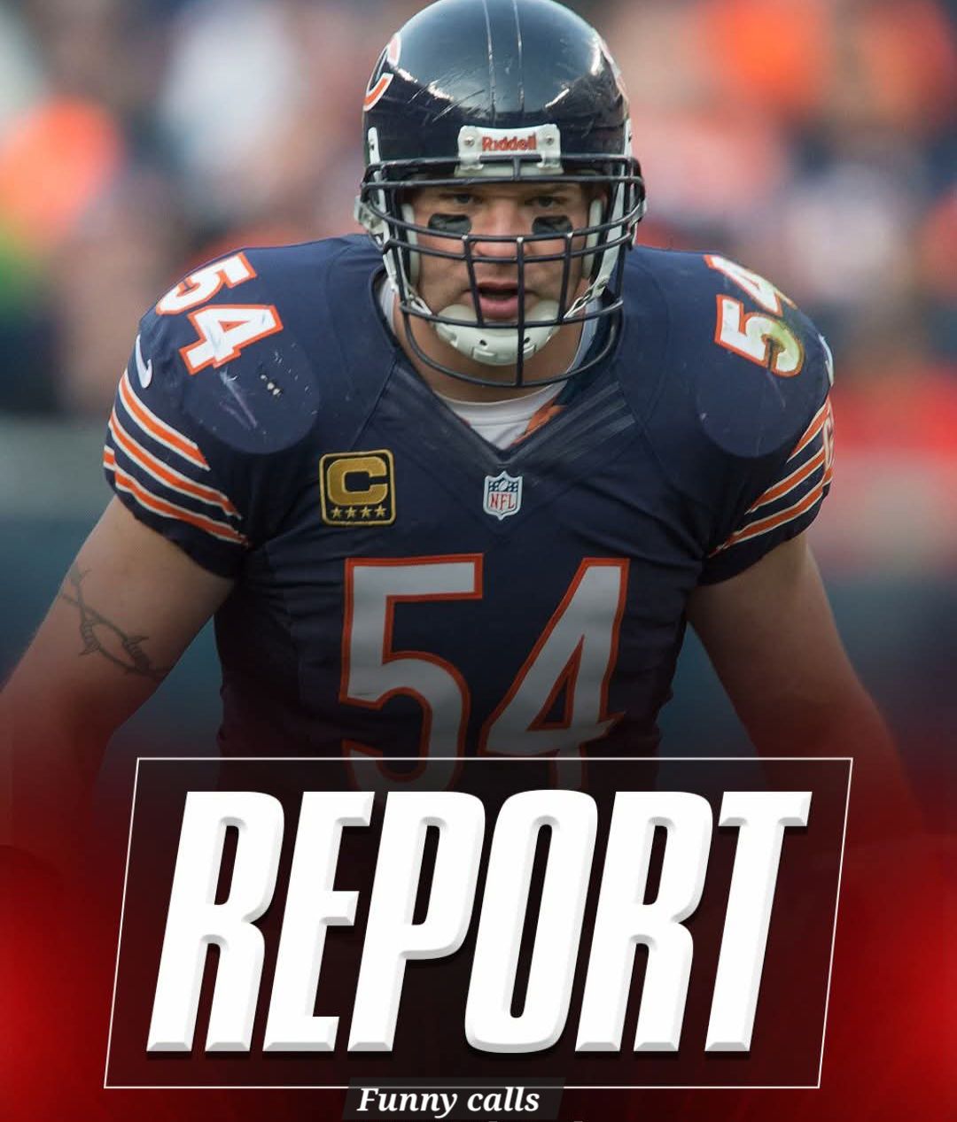 Detailed Brian Urlacher action figure is made of plastic with a